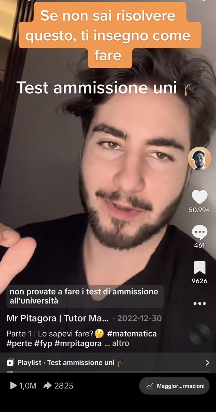 Mr. Pitagora spiega come risolvere un esercizio del test di ammissione all'universit&agrave;, 1 milione di views