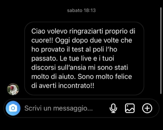 Messaggio su Instagram: una studentessa ringrazia Federico per averla aiutata a superare il test al Politecnico