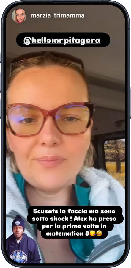 Video testimonianza: una mamma entusiasta per il voto 8 del figlio dopo una sola lezione